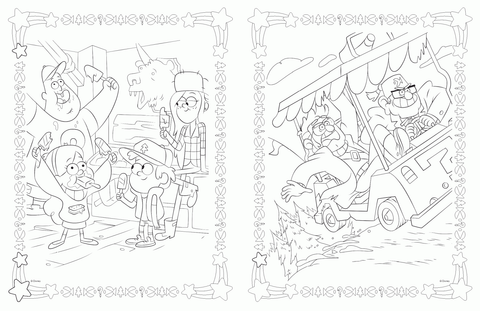 Гравити Фолз. Раскраска № 1 (Диппер и Мэйбл)