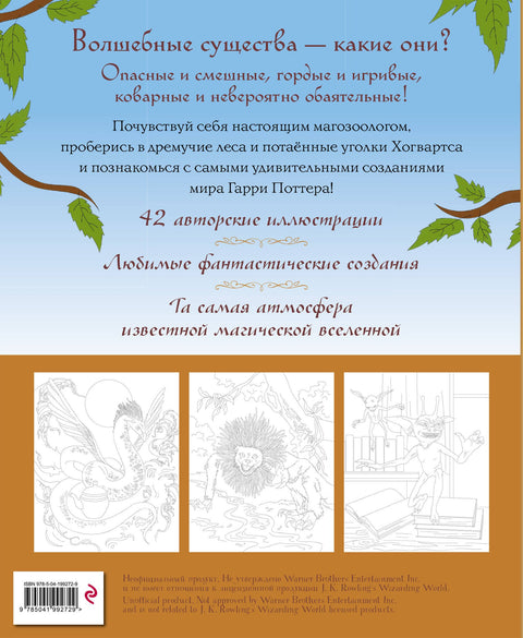 Волшебные существа мира Гарри Поттера. Раскраска