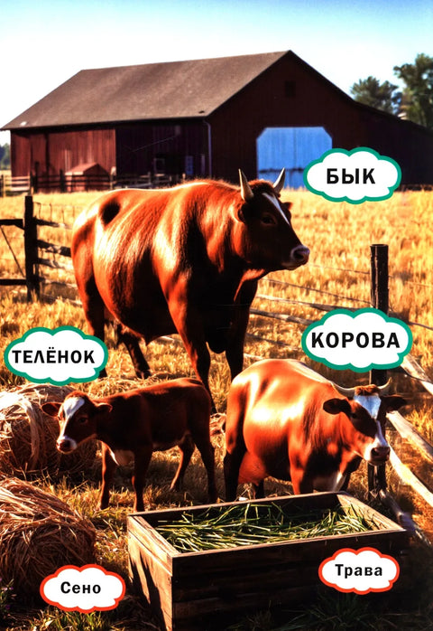 Животные и их детеныши. Книга для малышей